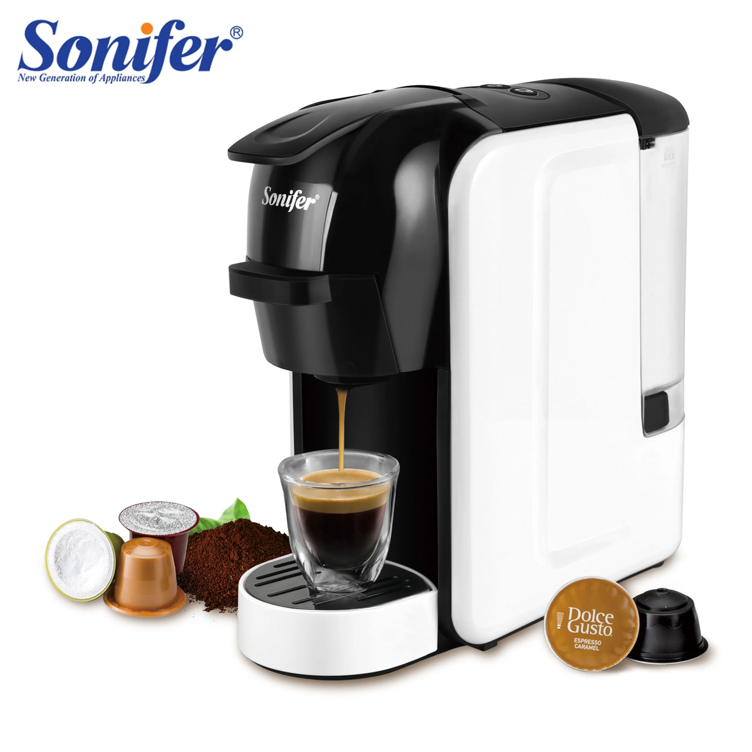 Expresso Coffee Machine Capsule 19 Bar Coffee Maker 3 In1 Multiple Capsule For Dolce Gusto&Nespresso&Powder For Gift Sonifer