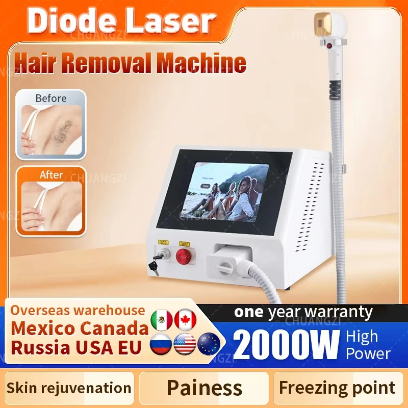 

The New Diode Hair Removal Machine OPT Softener Painless Freezing Point Permanent Rapid Hair Removal 808 Portable