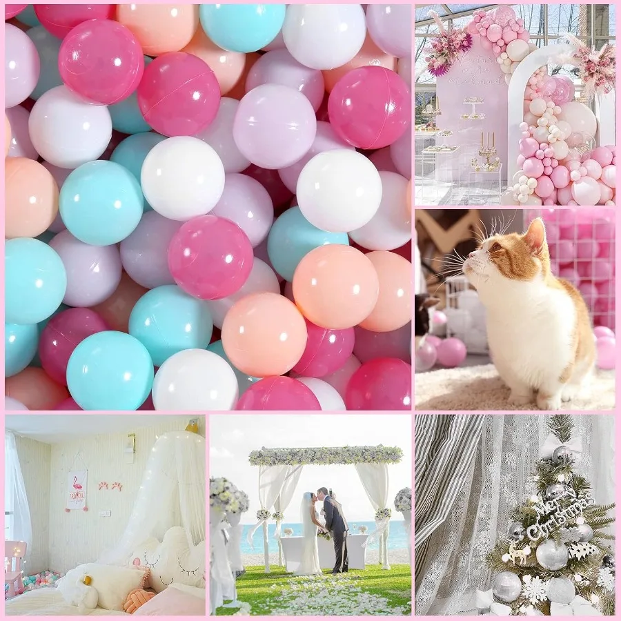 Ball Pit Balls for Toddles Plastic Ballpits Accessories Crush Proof Durable Fun Shape Play Baby Bath Toys 100Pcs