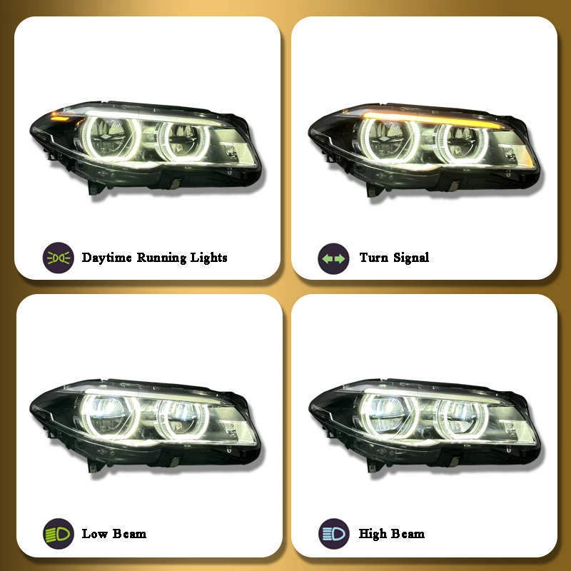 

Автомобильные светодиодные фары для BMW 5 серии F10 F18, комплект 11-17, модифицированные светодиодные дневные ходовые огни «Ангельские глазки», высококачественные автозапчасти