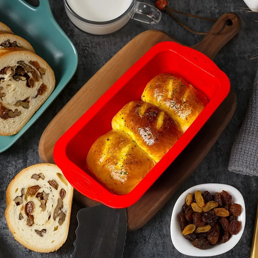 Silicone bread plate, non stick bread plate, easy to take off, very suitable for bread, toast, brownies, homemade cakes and milk