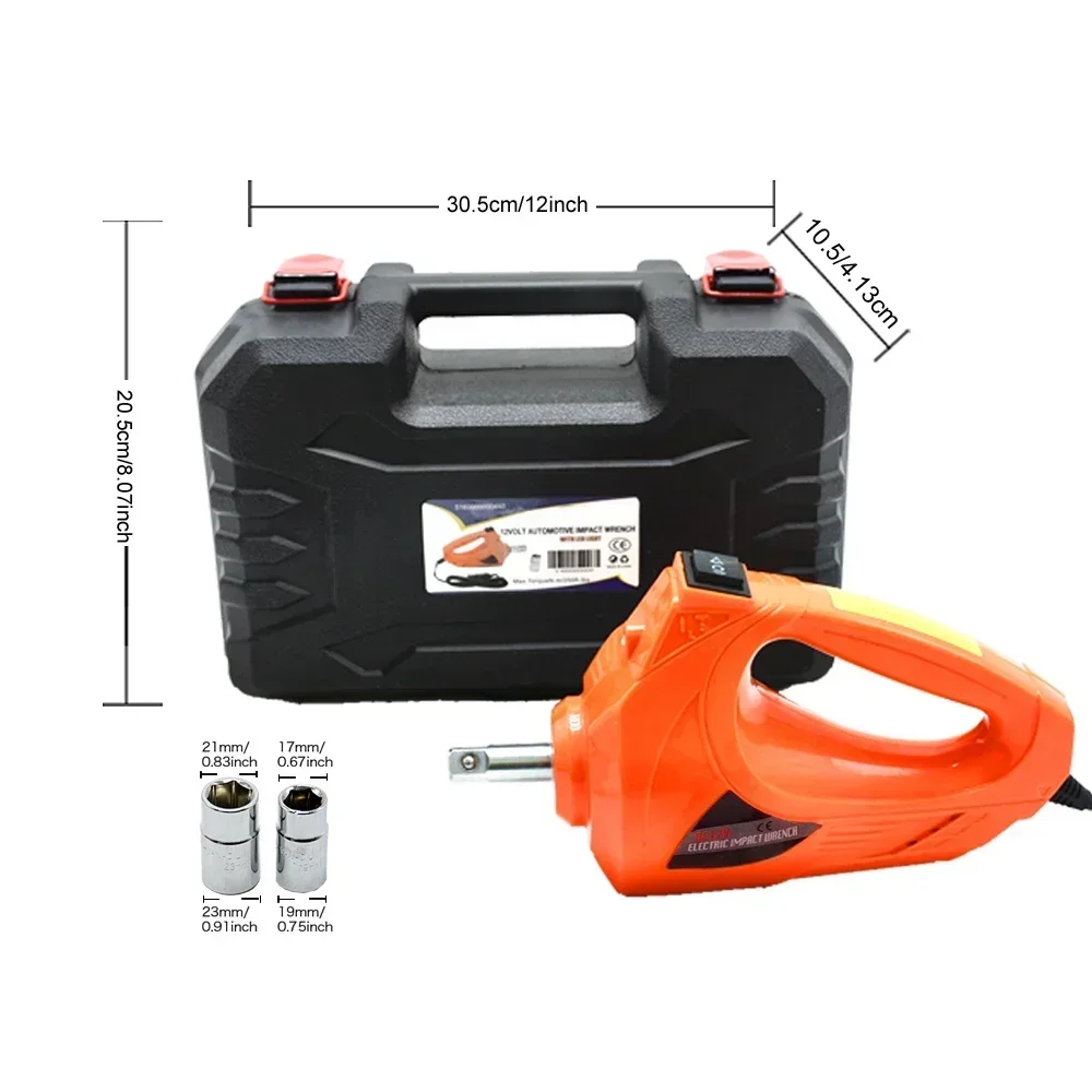 Durable  Car Impact Wrench Socket Wrench Cordless Electric 12V Auto Tyre Change Tools Car Jack Automotive Repair Tool 1/2 Inch 4