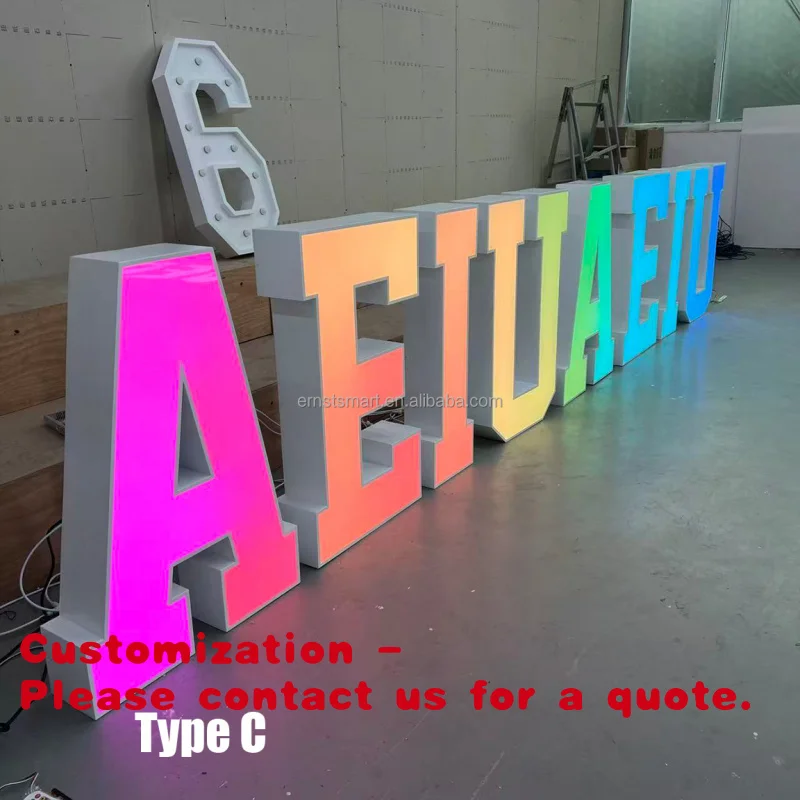 Customize.Marquee Letters Props Wedding Decor Lights Marquee Letter 3ft 4ft 5ft Led Big Numbers Light up Letters