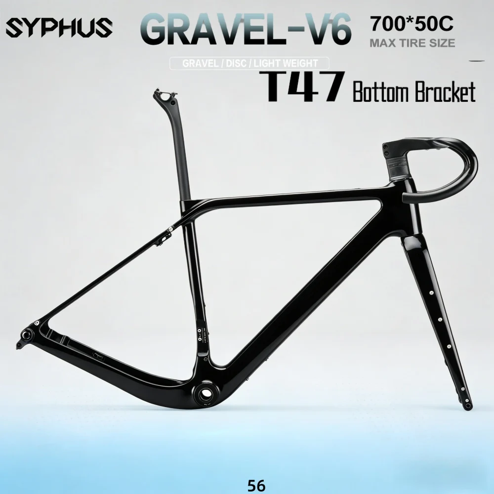 

Syphus 700C Carbon Gravel Bike Frame Disc Brake Gravel Frame T47 Gravel Road Frameset Gravel Bicycle Frame Gravel Frame