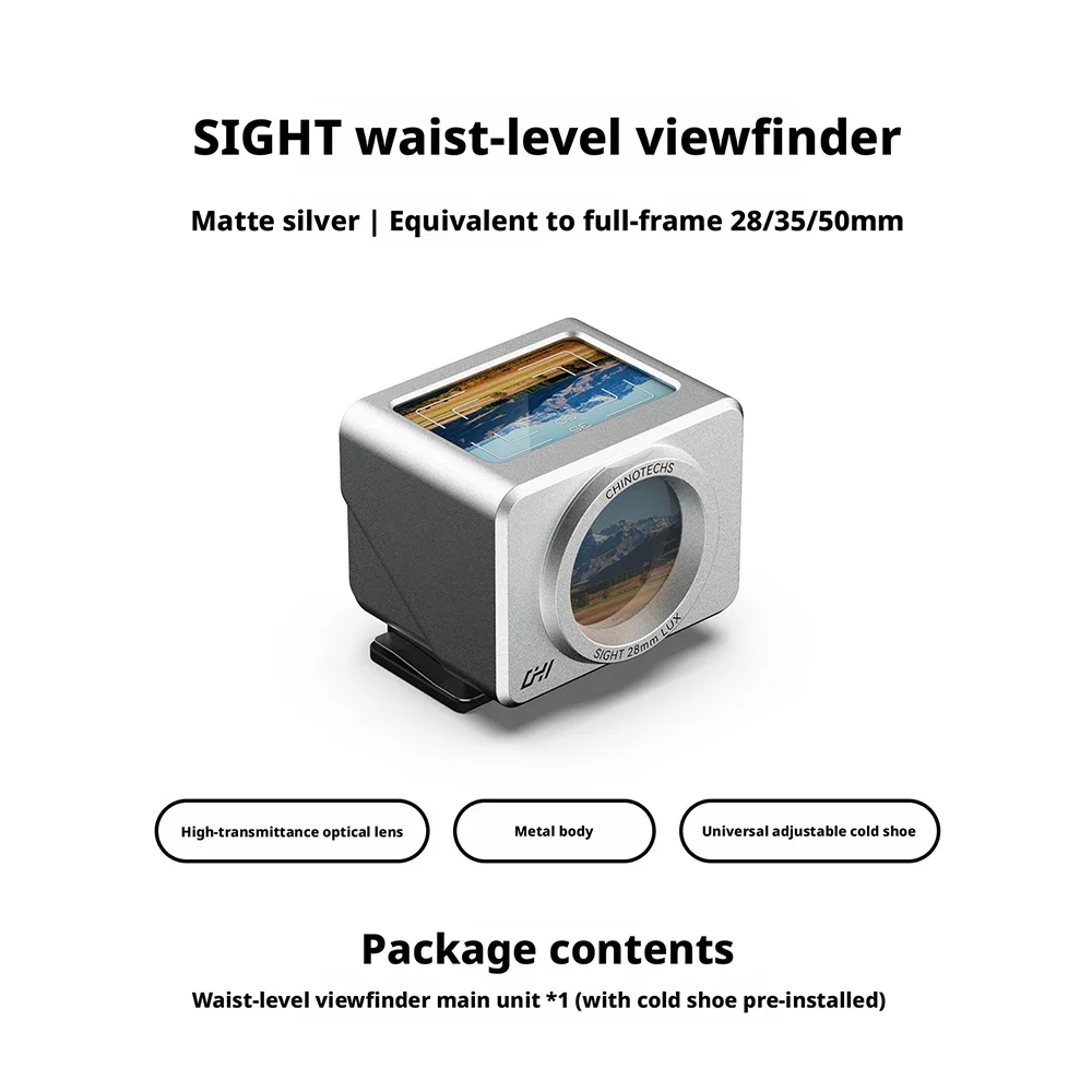 CHI 28mm/40mm/35mm/50mm Kamera Universal Metall Waist-Level-Sucher mit Punktsicht und Sucherkappe CHINOTECHS