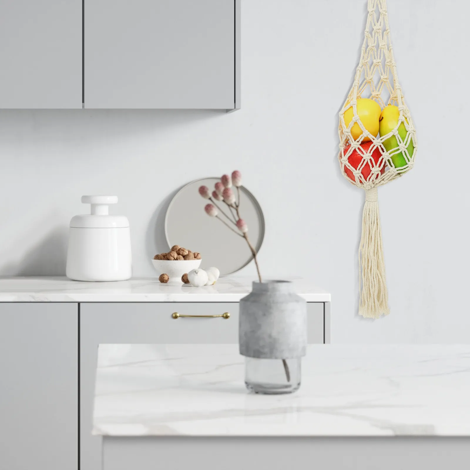 

Многоразовая сетчатая сумка для хранения фруктов и овощей, дышащая, большой вместимости, складная сумка для покупок