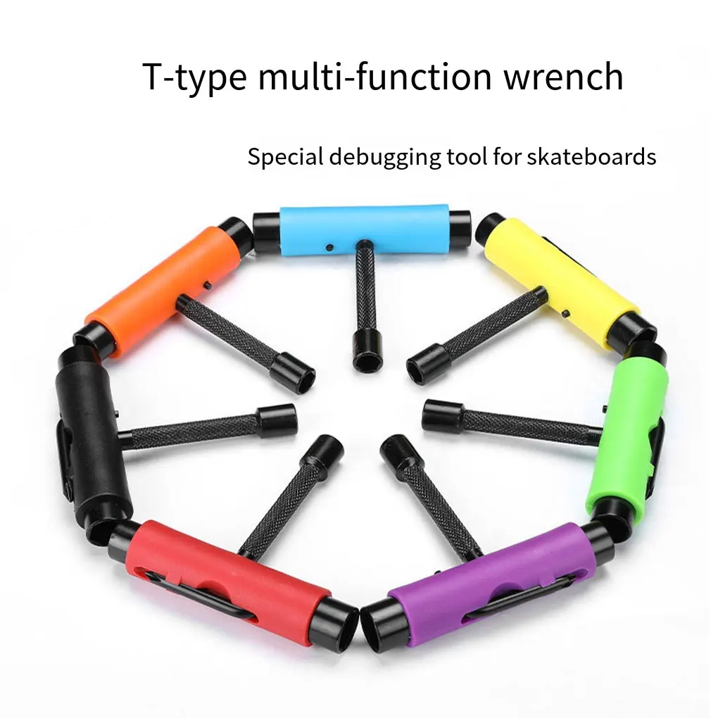 ABS Wide Application Skateboard Tool – Must-have For All Skaters Multi Function T-shape Skate Tool Red