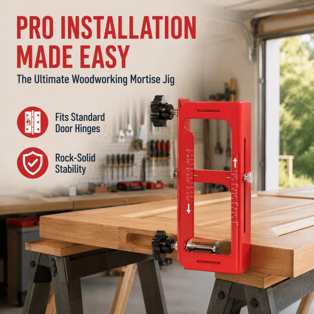 Combination Hinge Drilling Fixture Stable All-in-One Door Hinge Routing Jig DIY Adjustable Door Hinge Mortising Jig