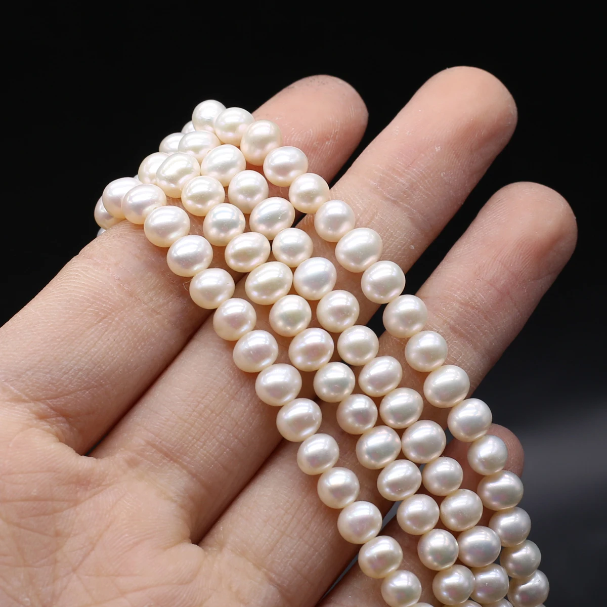 

High Quality Natural Zhuji Freshwater Culture Pearl Beads Loose Polished Oval Bead for Jewelry Making Diy Necklace Bracelets