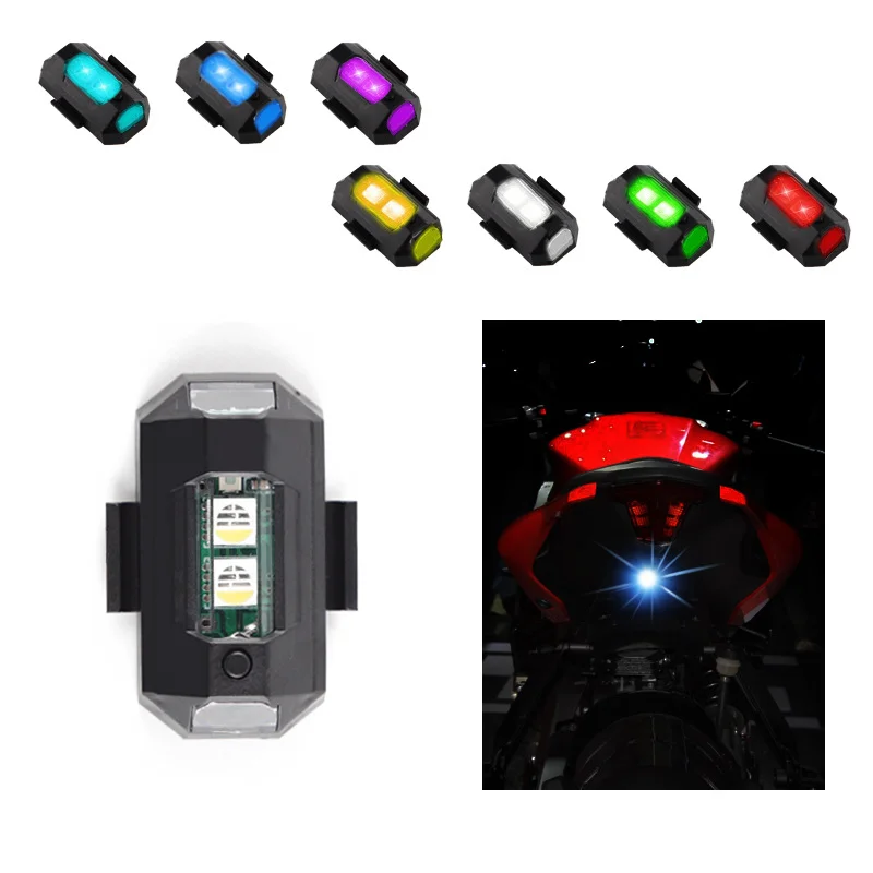 Universal LED Anti Collision Warning Light Motorcycle Turn Signal Indicator Mini Signal Light Drone with Strobe Light