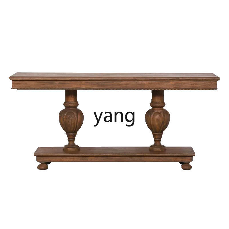 

LH solid wood entrance table foyer wall decorative cabinet antique modern corridor end view table