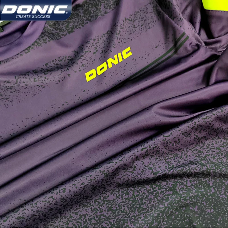 DONIC Table Tennis Jersey Lapel Round Neck Quick Dry Sports T-shirt Breathable Short Sleeve Ping Pong Shirt Men Women