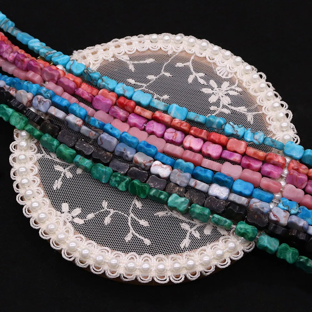 

6x8mm Natural Emperor Stone Bone Shape Bead Polished Semi-precious Stone Straight Holes Vintage Style Necklace Accessory 1strand