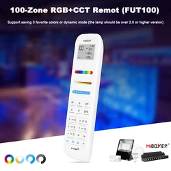 Miboxer FUT100 2.4GHz 100-Zone Group RGBCCT Touch Remote for Single color CCT RGB RGBW RGB+CCT Lamps led strip Series controller