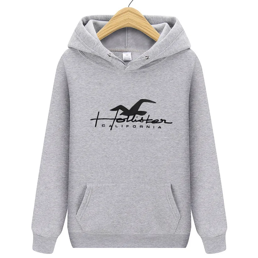 Hollister Seagull letter print hoodie trend casual sweatshirt for men and women fashion Warm versatile