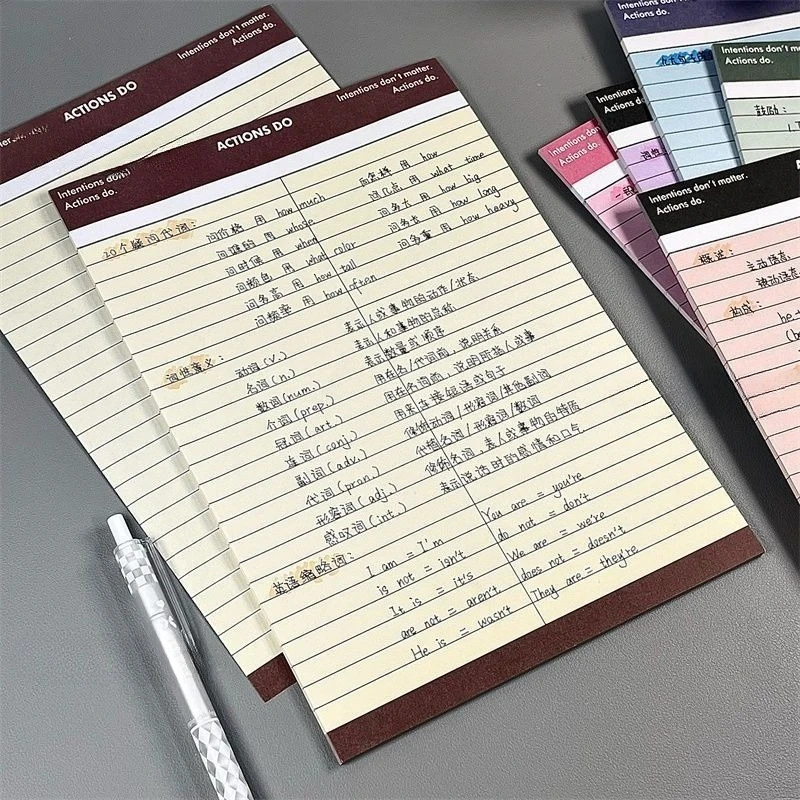 The New School Starts with B5 Contrast Color Horizontal Line Paper, High-value Student Draft Notebook, English Vocabulary Book