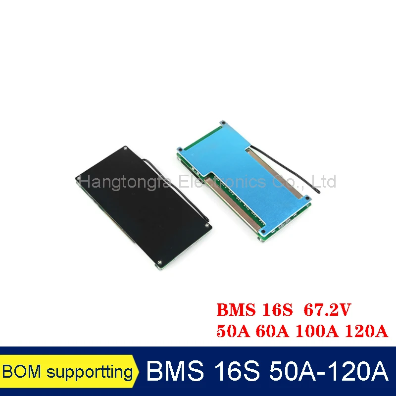 Bms 16s 50a 60a 100a 120a 67.2v Iron Lithium Battery Charge Protection Board With Balance Temperature Controlpower
