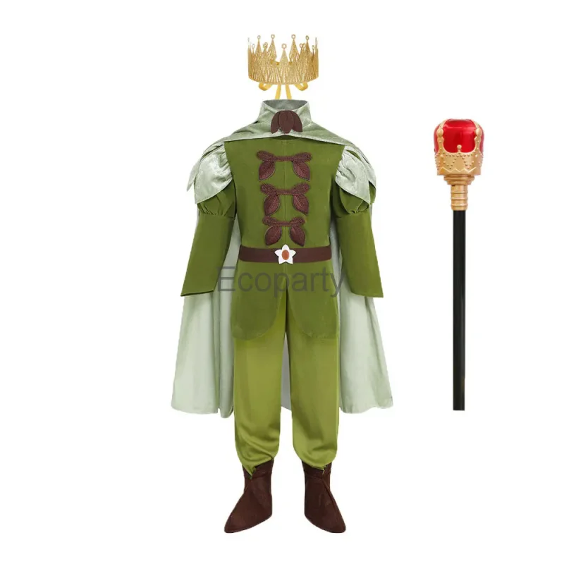 Neue Kinder Halloween Prinz Kostüm Junge Phantasie Peter Pan Elf König Cosplay Kleidung Karneval Party Frosch Naveen Kostüme für Kinder