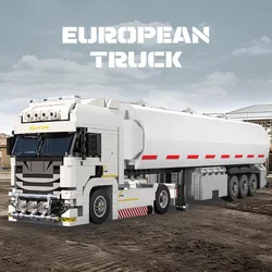 421PCS European Truck Head Building Blocks Connectable Container Trailer Model Bricks Educational DIY Toys For Teenagers' Gifts