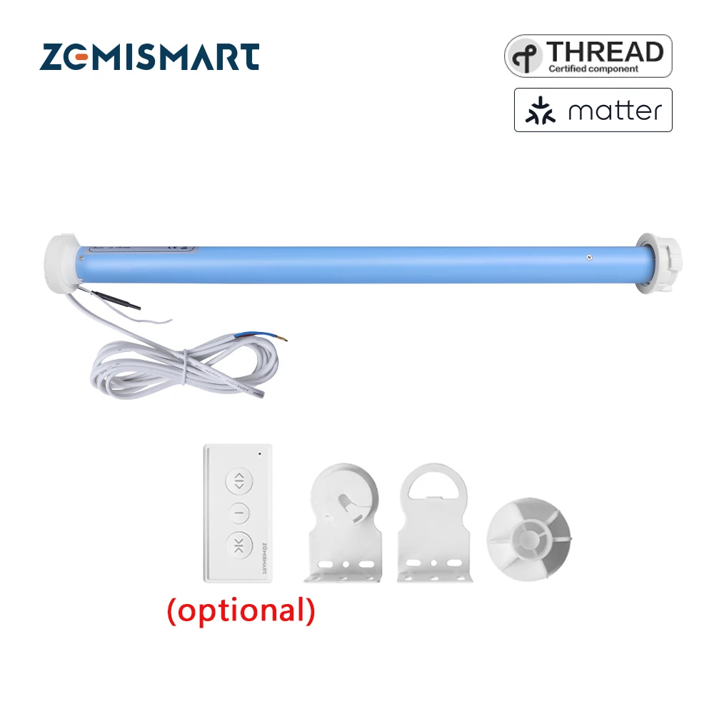 Zemismart Matter Over Thread Roller Shade Motor for 38mm Tube Smart Electric Shutter Engine Google Home SmartThings Siri Control