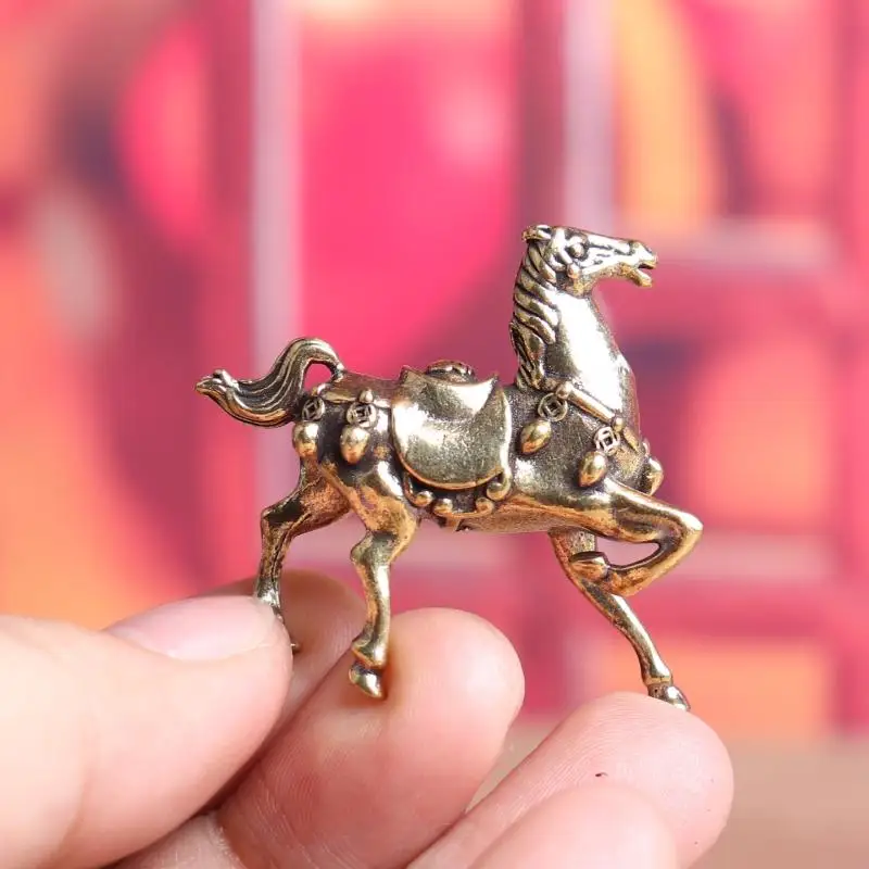 Messing-Pferdefigur, Künstlerische Mini-Statue, Kleine Dekorationsfigur für Büroschreibtisch, Eingangsbereich und Wohnraumdekoration – Detail 6