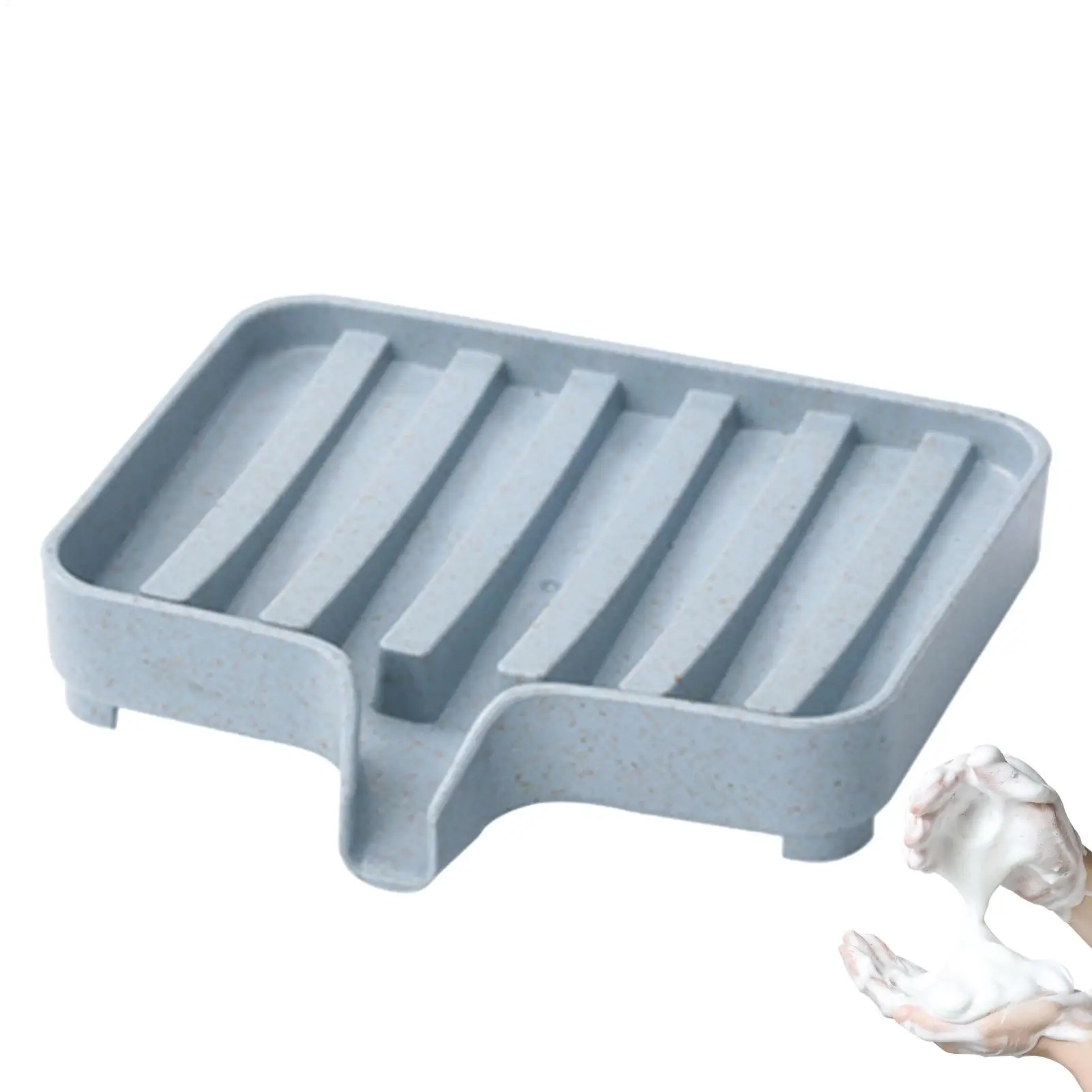 Soap Dish with Drain Soap Tray Shower Soap Storage Bathroom Accessories Multipurpose Household Soap Drain Rack for Bathroom