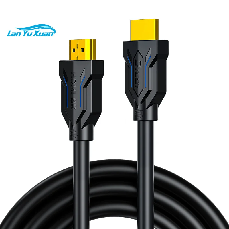 2PCS DTECH 1m 3D Male To Male HDMI Cable With PVC Jacket 48Gbps High-Speed Audio Video Cable 8K@60Hz