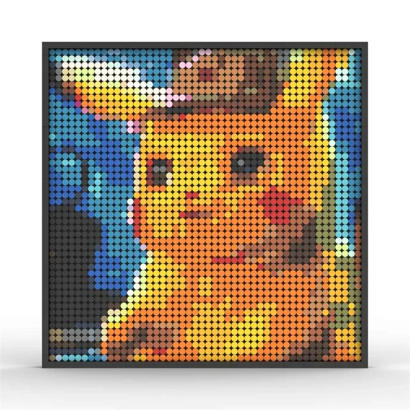 Anime Pikachu Action Figures Building Blocks Brick Pixel Art Mosaic Decoration DIY Toys Kids Christmas Birthday Gifts