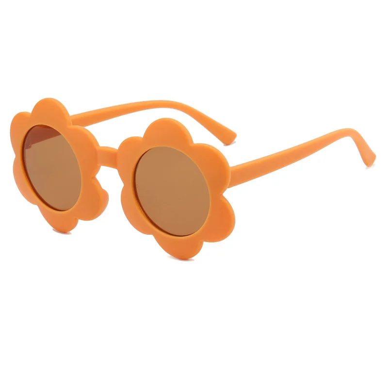 Children's Boys Girls, Fashionable Sunflower Frosted Personalized Sunglasses For Babies, Versatile And Trendy Glasses