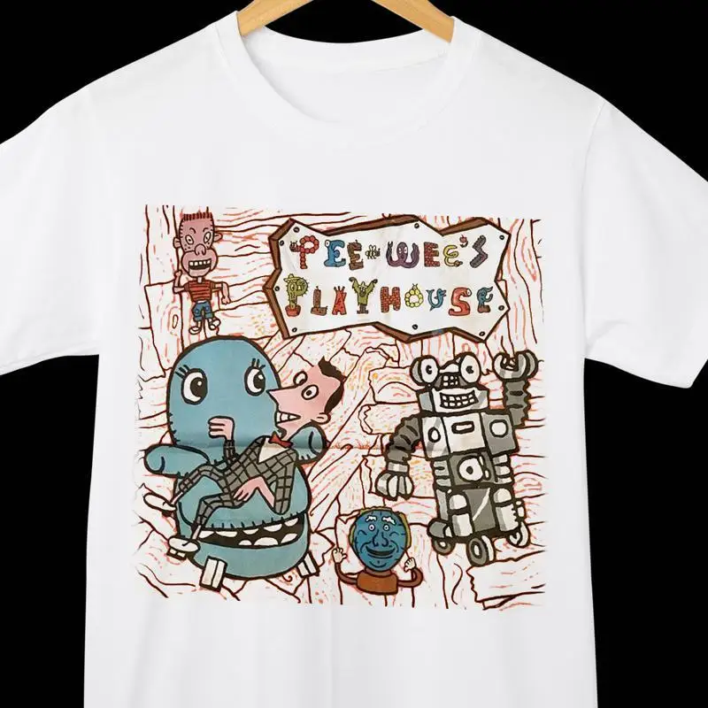 Rare Pee Wee'S Playhouse Paul Reubens Cotton White All Size T Shirt Ap396