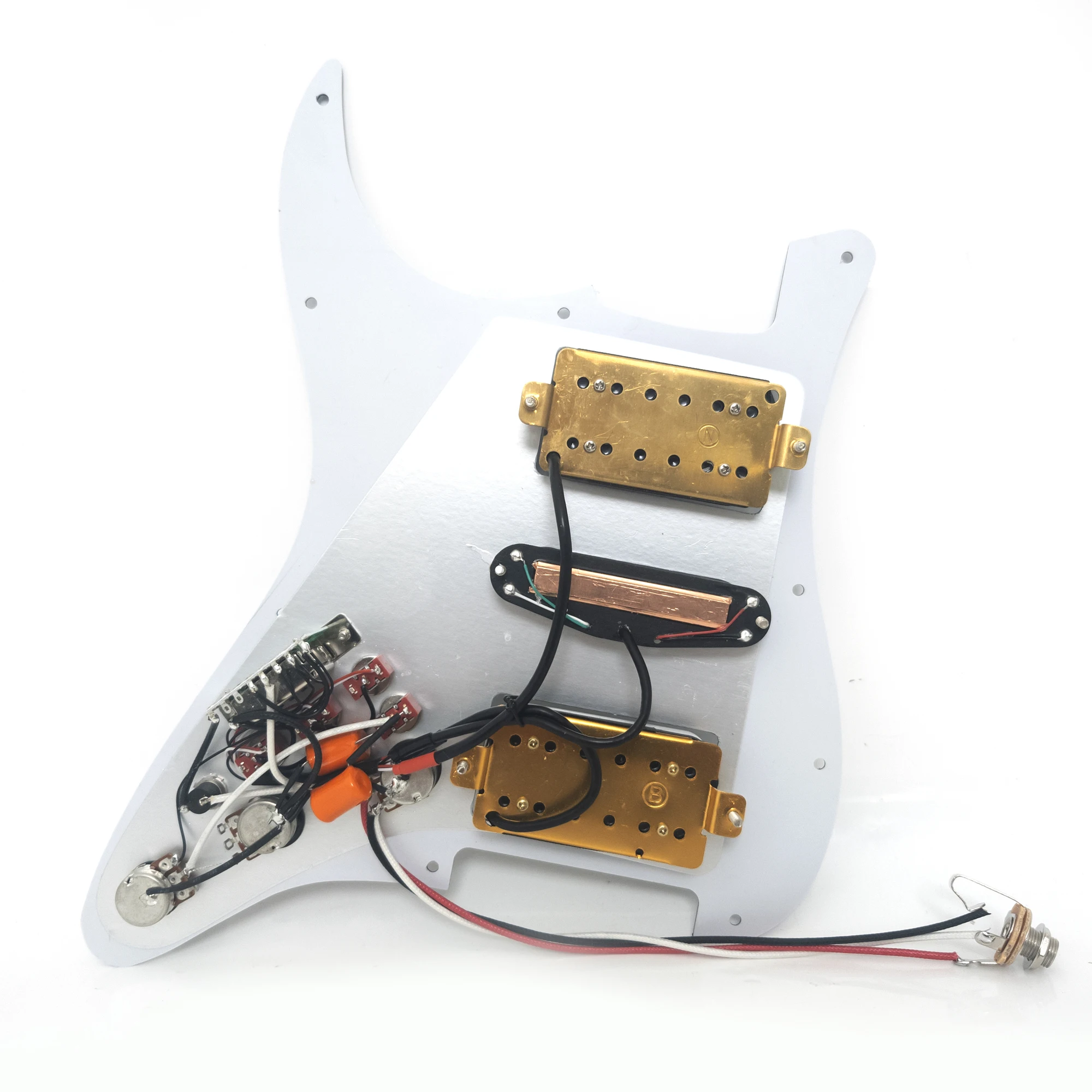 Guitar Prewired Loaded Pickguard with Coil Splitting HSH Humbucker Pickups Set for ST Electric Guitar