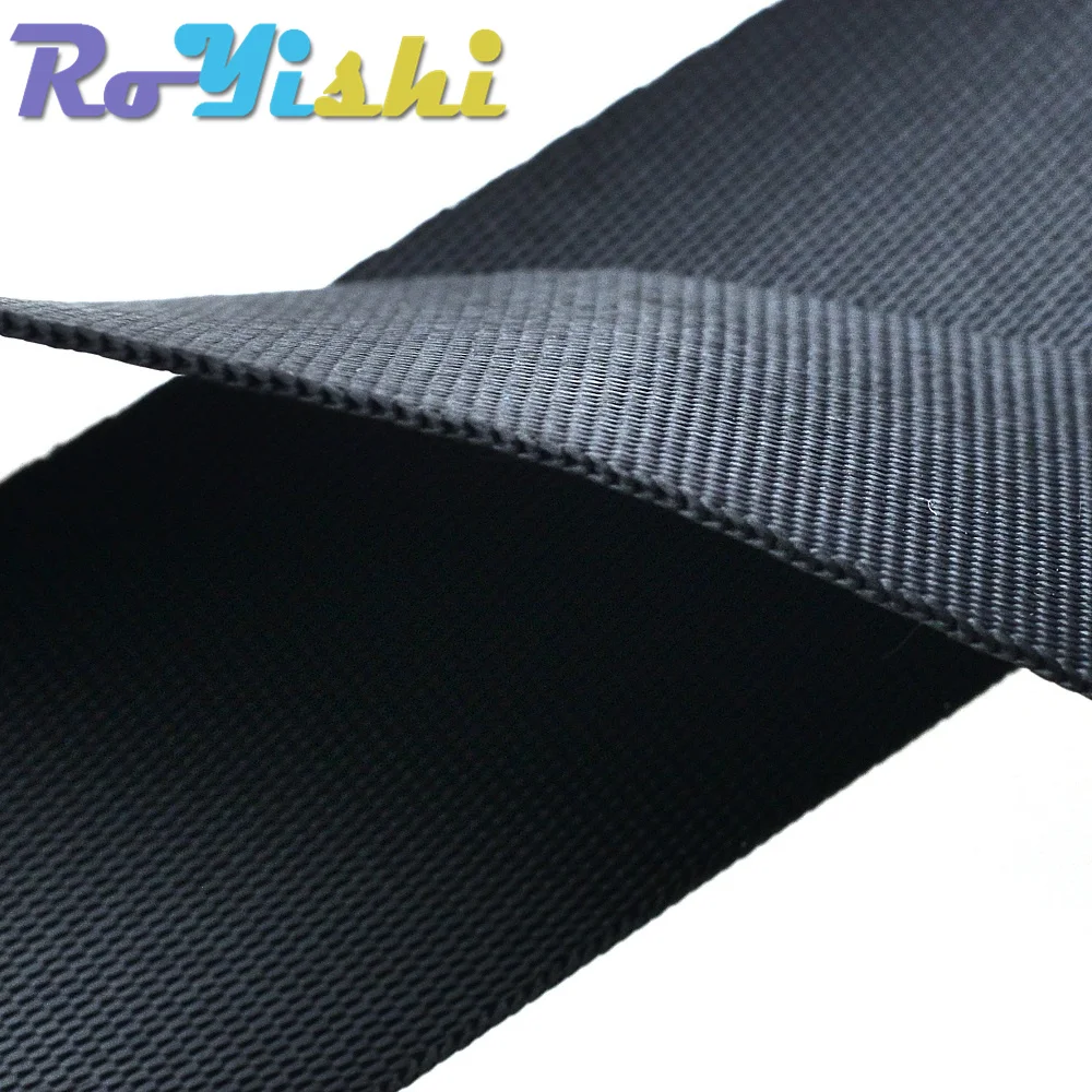 1 Yard Polyester Fibre Webbing Ribbon Band Strap Tape Dog Collar Harness Outdoor Backpack Bag Parts Black