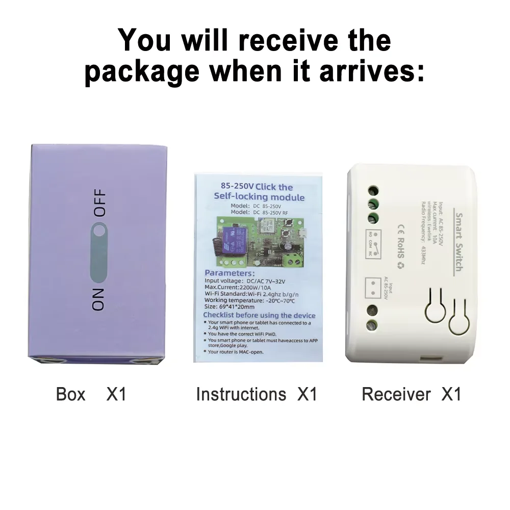 وحدة التبديل الذكية اللاسلكية من Ewelink-WiFi ، مفتاح التحكم عن بعد في المرآب ، التحكم الصوتي RF433 ، اليكسكا ، جوجل المنزل ، DC5V ، 12V ، 32V ،