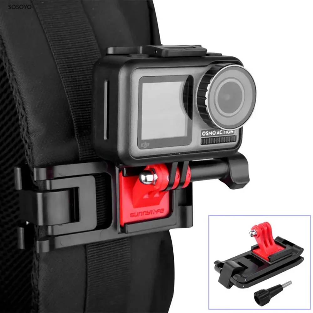 Adjustable Backpack Strap Holder Clamp Universal Clip Mount For GoPro Hero 8 7 6 5 Osmo Action SJCAM Action Camera Accessories
