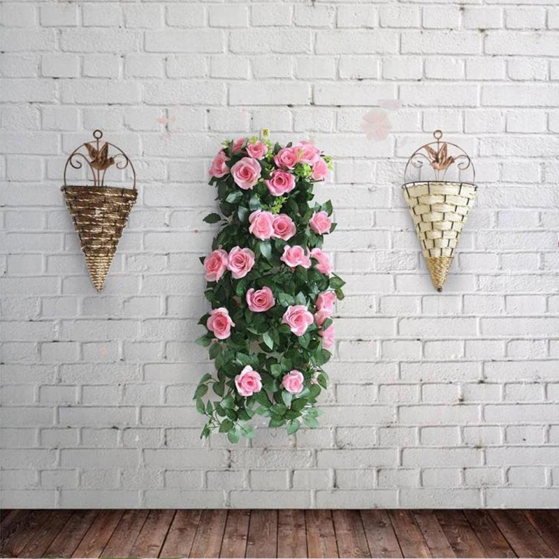 Flower Plant Pot Home Garden Wall Fence Hanging Planter Basket Cone Style