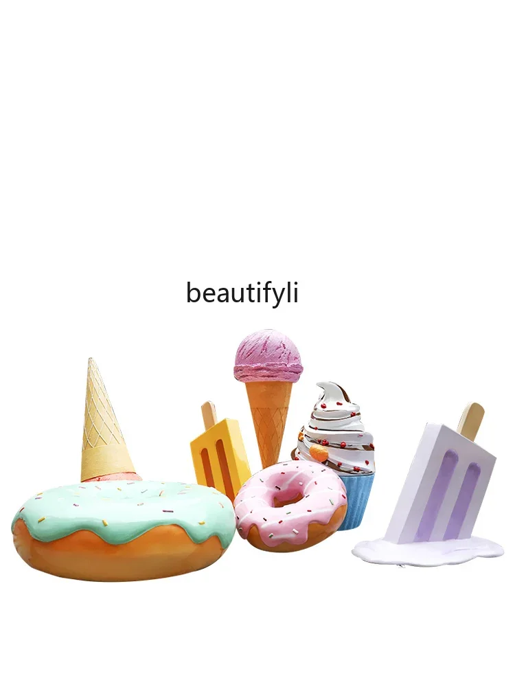 Ice Cream Model Simulation Sculpture Decoration Dessert Shop Mall Donut Floor Big Decorations home decoration accessories