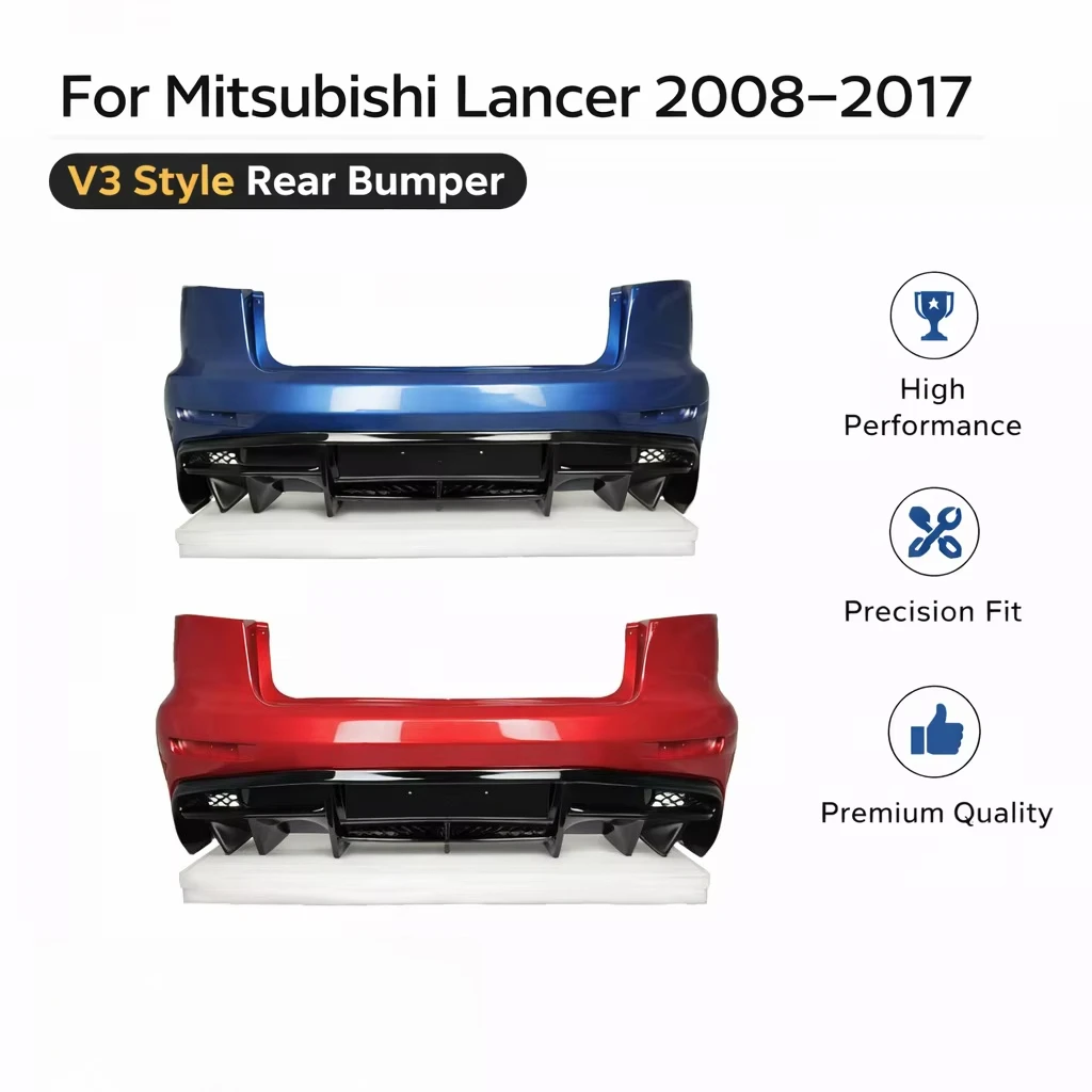 

Rear Bumper for Lancer (2008-2017) | Varis3 Style Rear Bumper Replacement Body Kit Upgrade | OEM-Style Fit