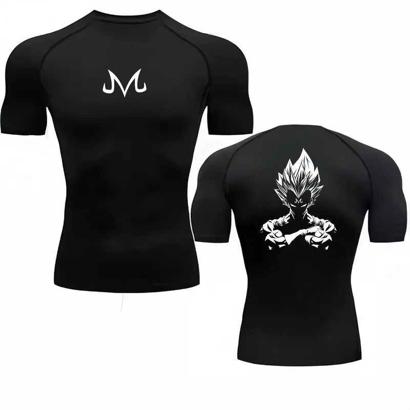 Dragon Ball Z Men T-shirt Majin Vegeta Compression Fitness Gym Quick Dry Sport T Shirt Comfortable Breathable Streetwear