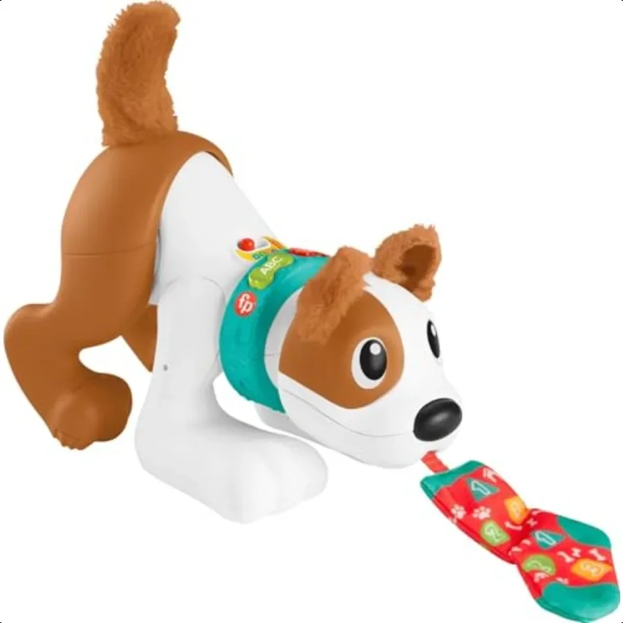 

FisherPrice 123 Crawl with Me Puppy Electronic Dog Infant Crawling Toy with Music and Smart Stages Learning Content for Infants