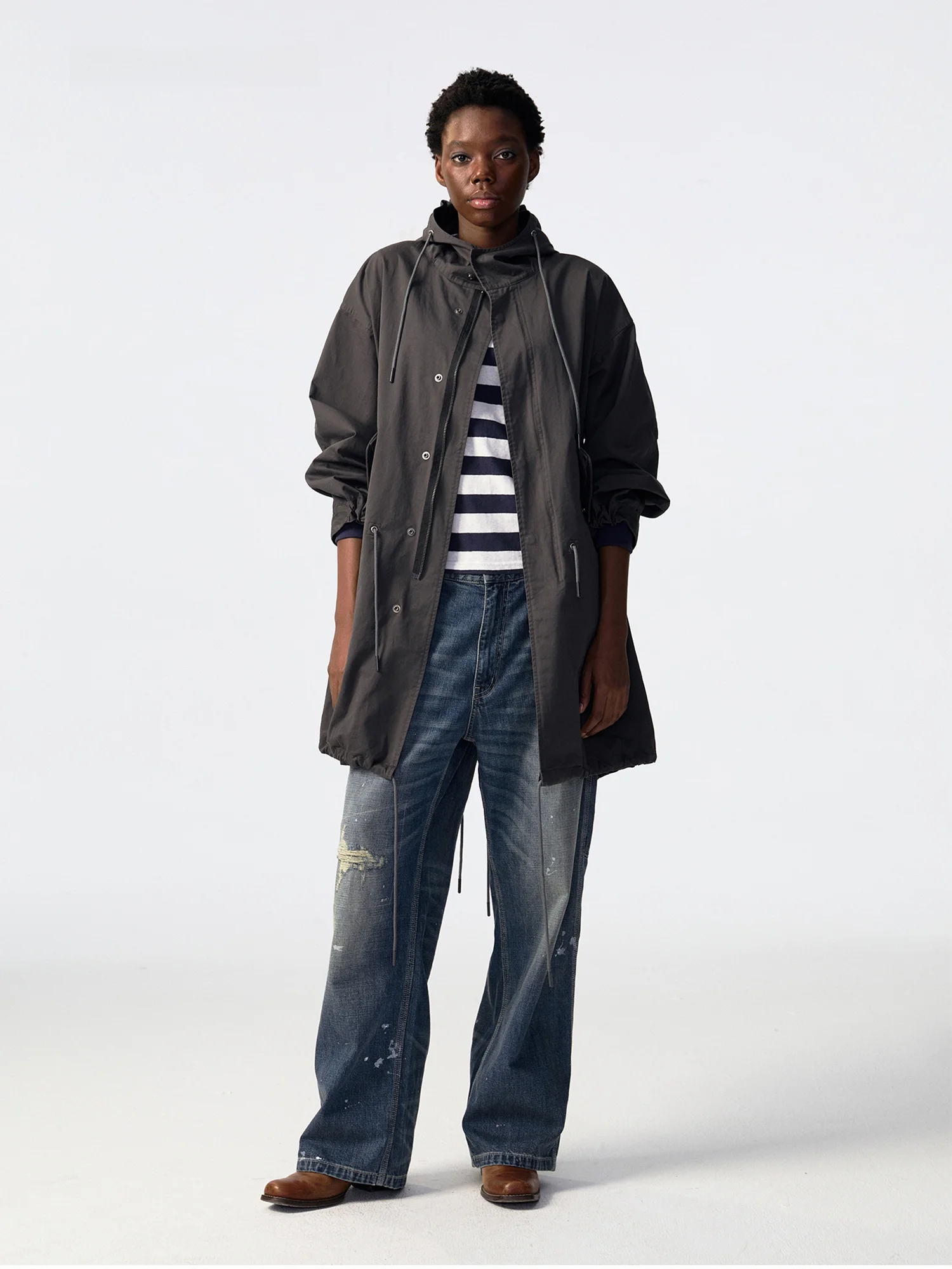 

Классическая хлопковая вельветовая куртка с капюшоном и шнурком M5, функциональное женское пальто с длинными рукавами для повседневной носки, весна, производство Китай