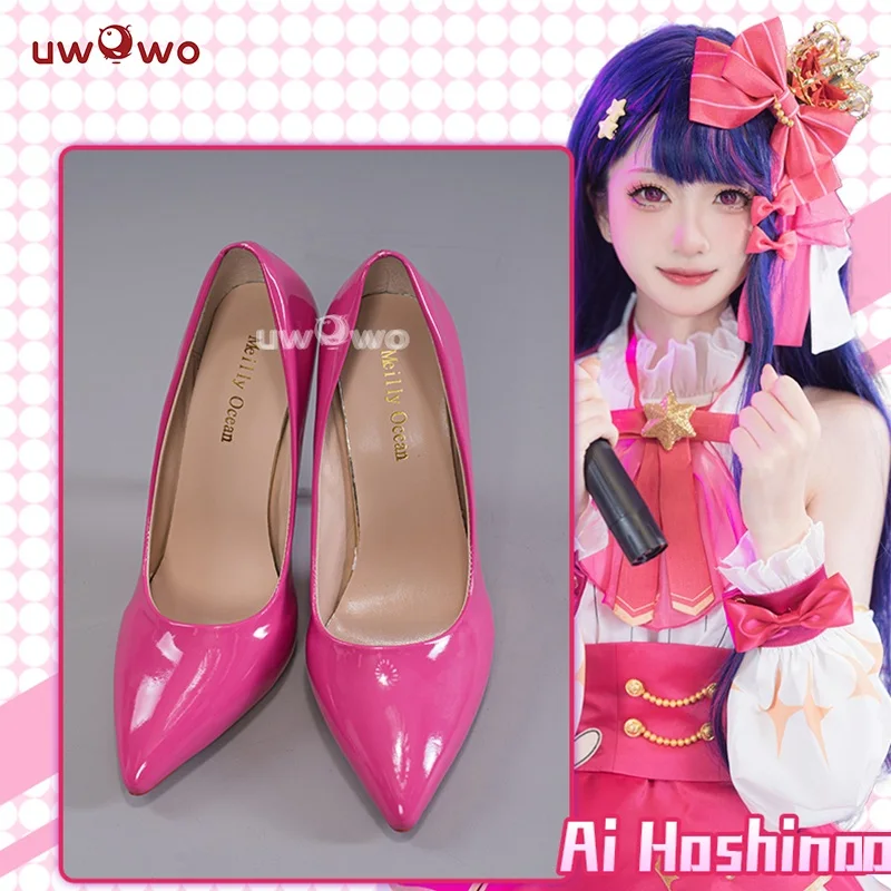 UWOWO Aii Hoshinoo Cosplay Shoes Idoll Stagee Performancee Ver. Anime Shoes High Heel 35-45 Halloween Costume