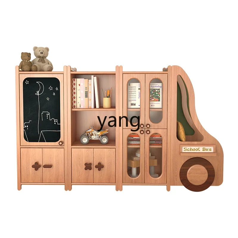 

LH all solid wood storage cabinet dustproof car baby bookshelf shelf