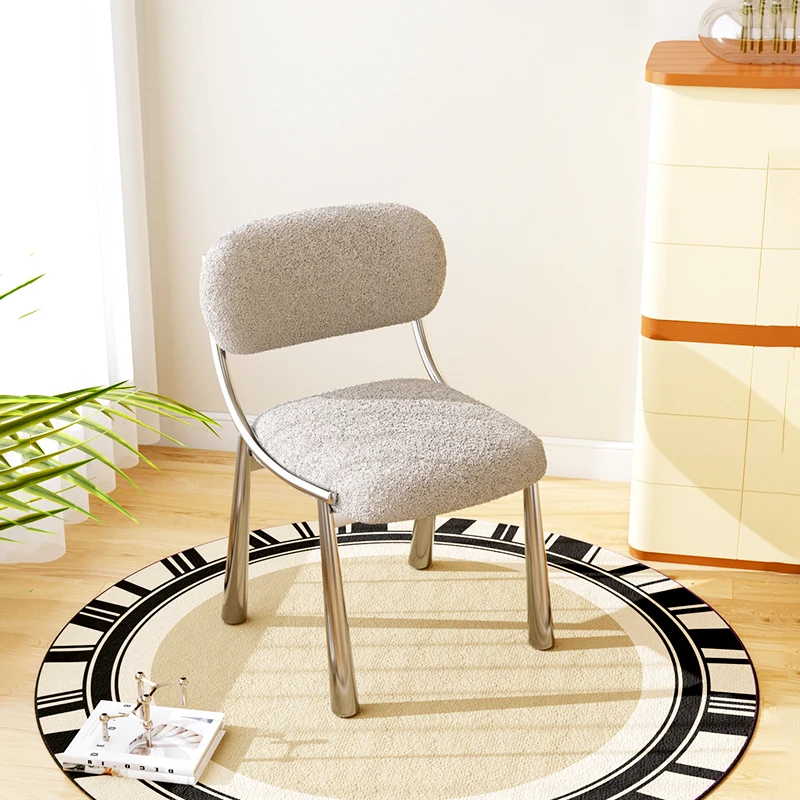 Luxury Dining Chairs,Furniture,Home Living Room Backrest Tables Chair,Metal Stainless Steel Bedroom Makeup Stools Customized