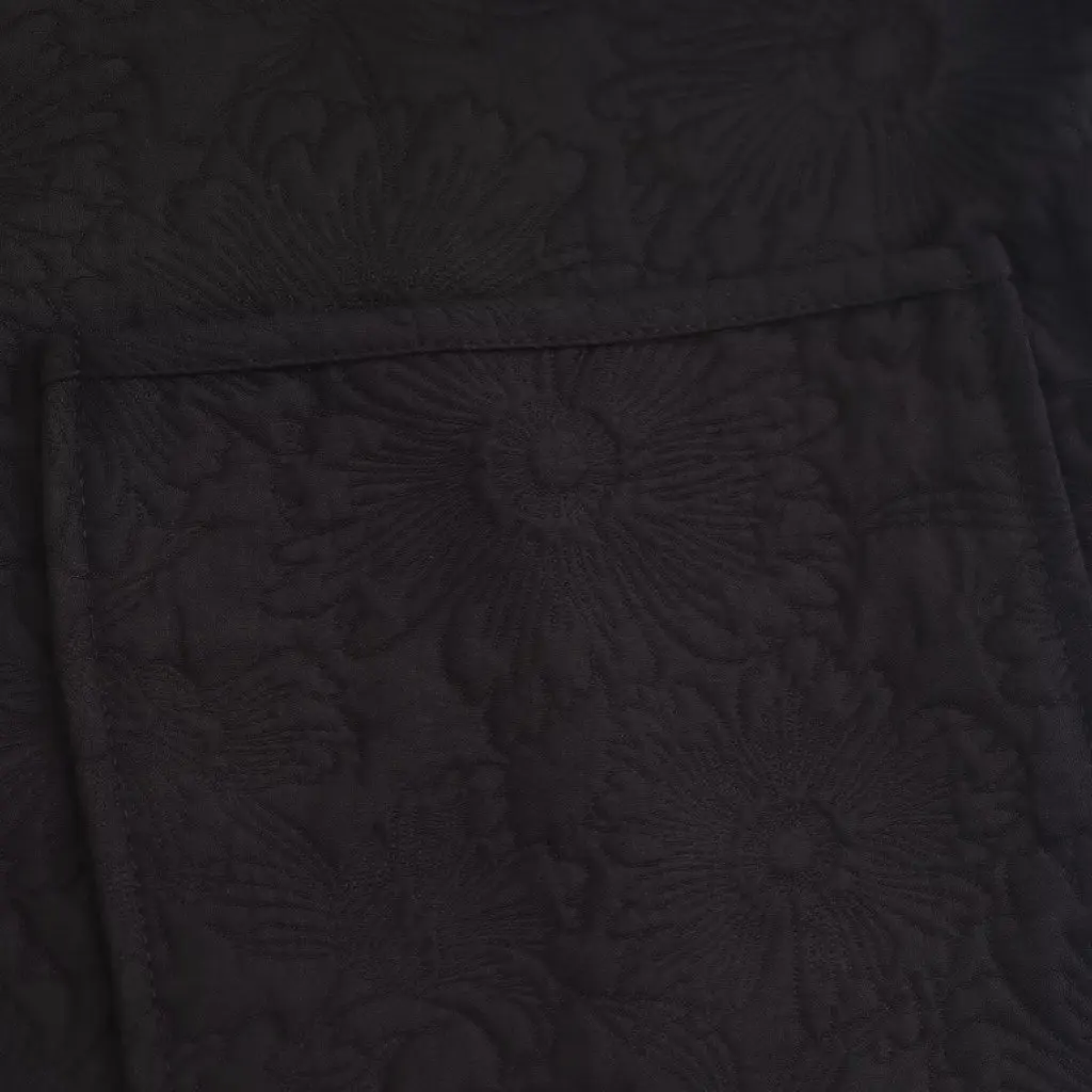 

Autumn Winter Flower Embroidery Jacket Women's European American Style Floral Print Zipper Closure Long Sleeve Coat