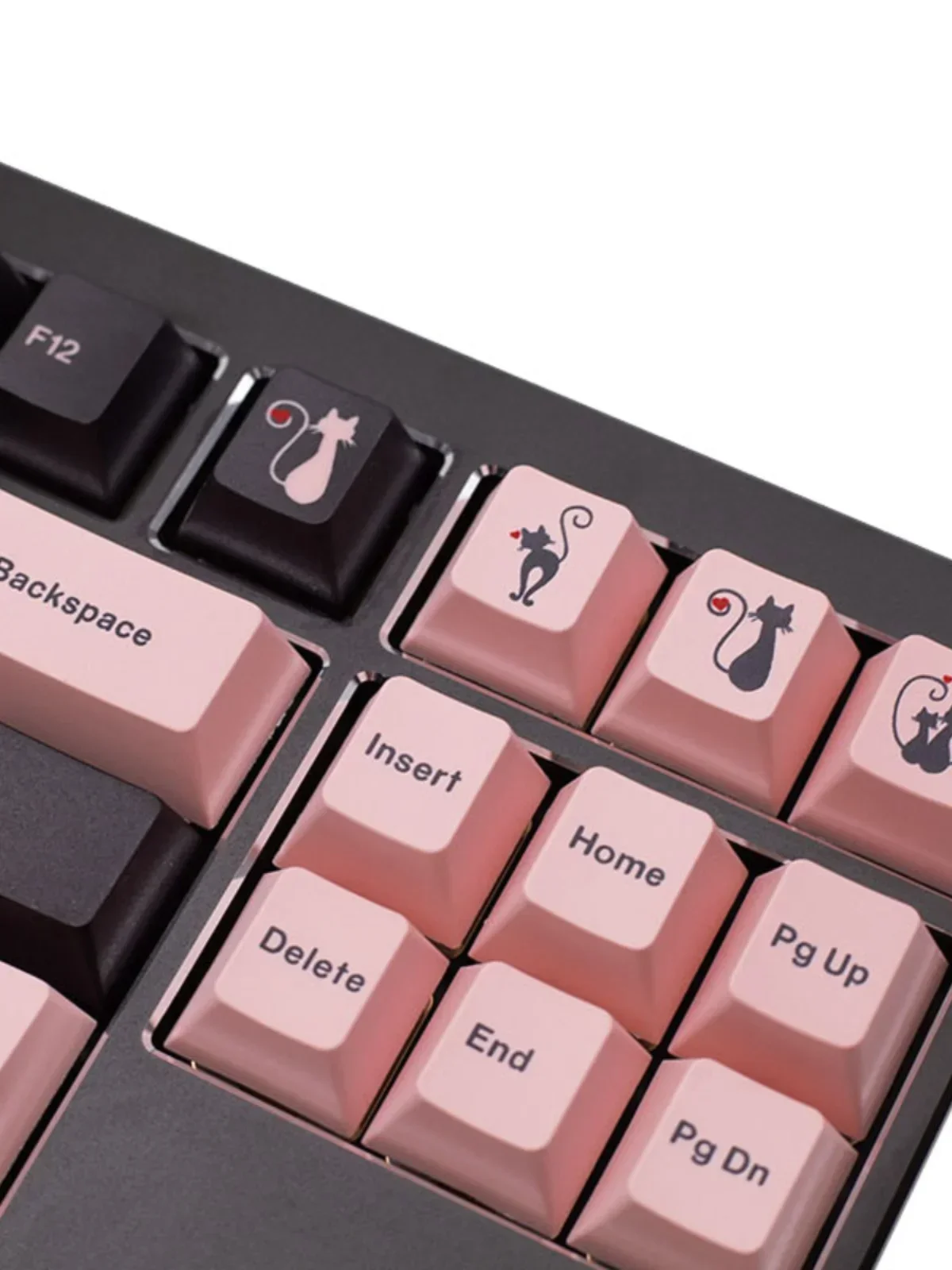 Original keycap black and pink five-sided hot sublimation PBT shading supplement personalized customization