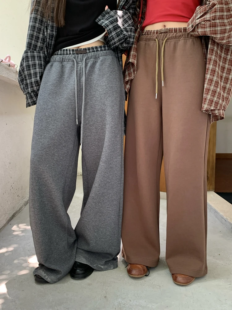 

Широкие брюки для похудения с высокой талией, хлопковые повседневные брюки в корейском стиле, осенняя новинка, женские модные брюки больших размеров