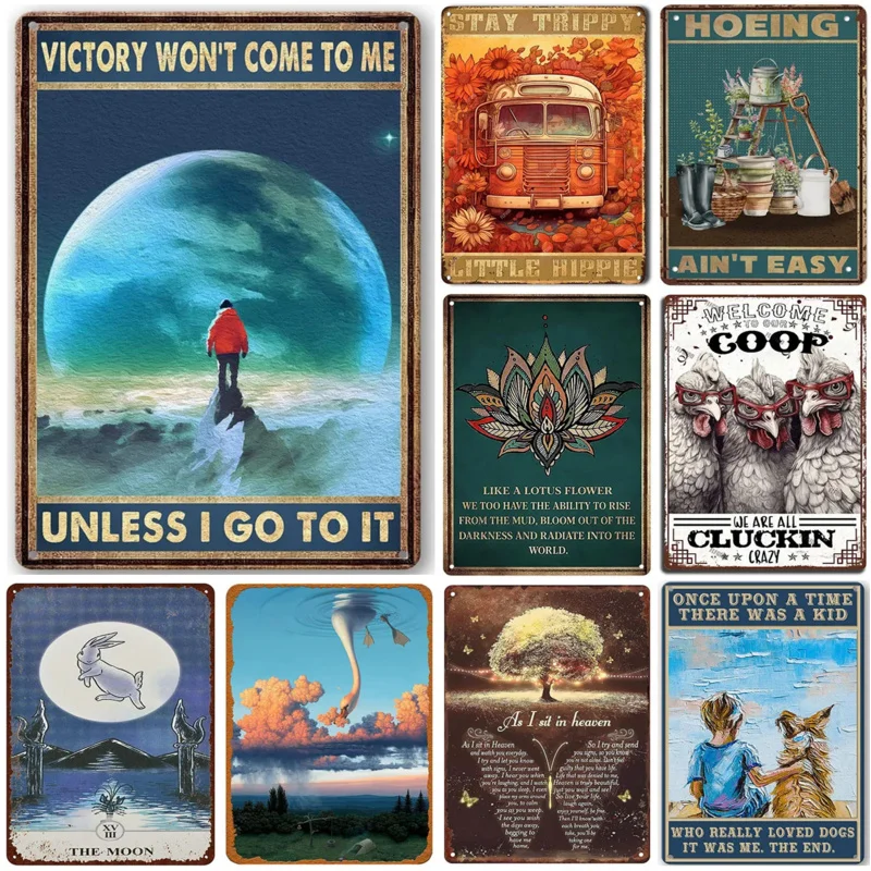 Victory Won't Come To Me Unless I Go To It Sign Metal Tin Signs Vintage Art Poster Plaque Home Bar Wall Decor Bedroom Decoration