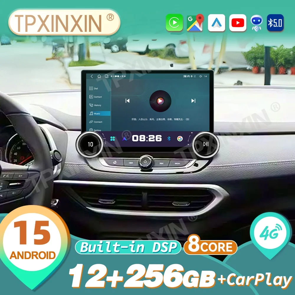 Estéreo para Auto Android 15 para Chevrolet Trax Tracker 2019-2021, CarPlay Inalámbrico, Navegación GPS, DSP, Pantalla Táctil IPS, 4G WiFi, AHD OEM