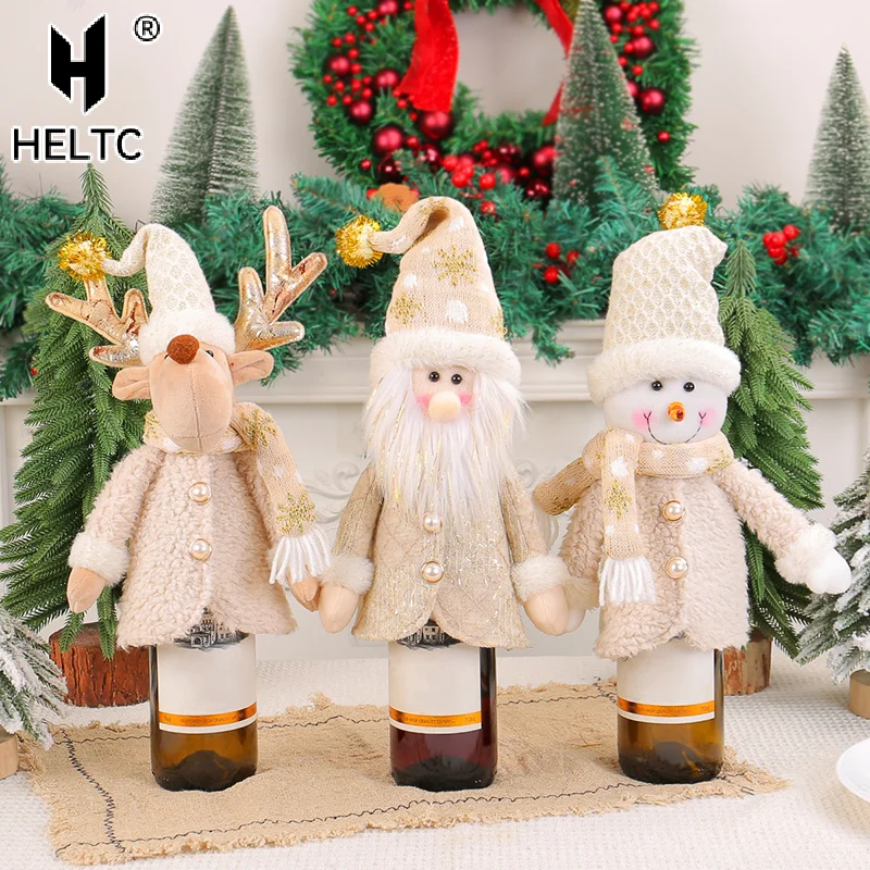 

☸Christmas Wine Bottle Caps For Festive Decoration, Santa Claus Snowman Elk Christmas Wine Gift Bag, Christmas Wine Bottle Caps
