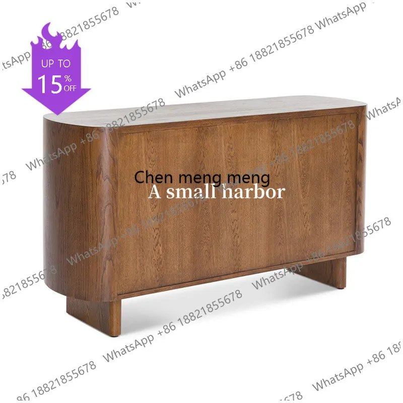 M45 French solid wood living room six-bucket cabinet against the wall storage side cabinet retro log wind storage cabinet